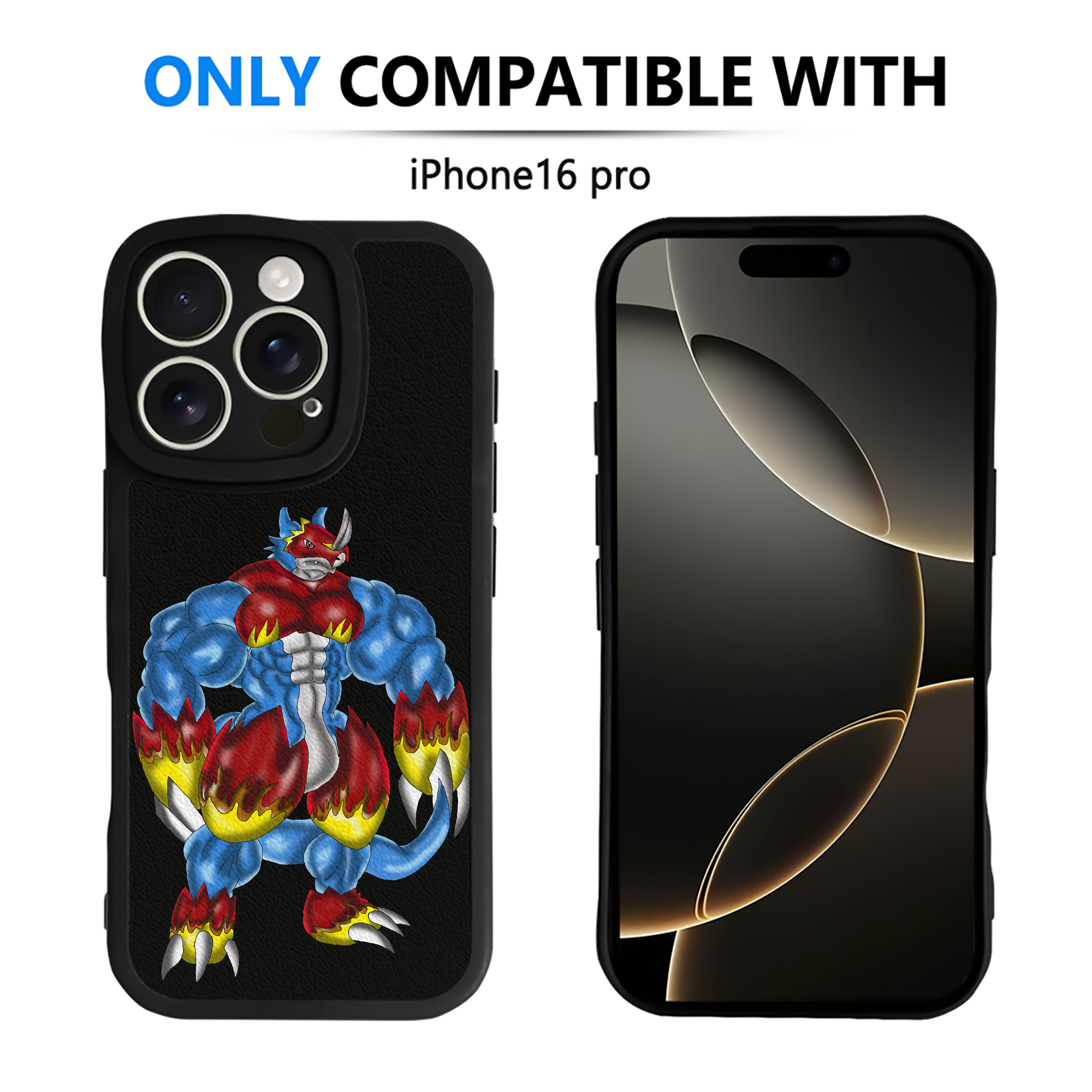 （画像用） Digimon デジタルモンスター/デジモン 【iPhone 16シリーズ対応】シリコンスマホケース（レザー調） 材質：シリコン